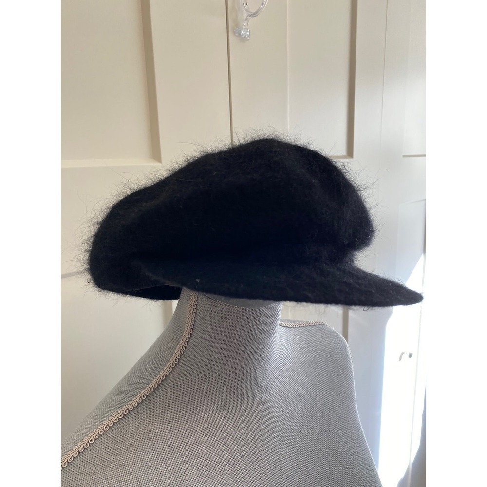 CC Angora Beret Hat Cap Black OS Dark Academia